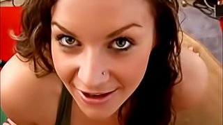 Busty brunette cutie gets tit fucked