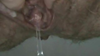 Pussy close up - pissing and creampie