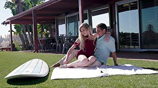 Shy blue eyed blonde teen Chloe Foster pounded missionary outdoors