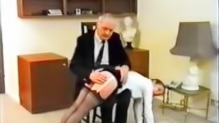 Nasty secretary gets spanked by her boss in the office