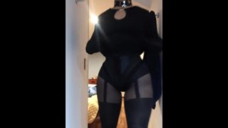 Ingé's hot assets (pantyhose, BBW, blonde, crossdress, trans, female mask, transform, reveal, mask)