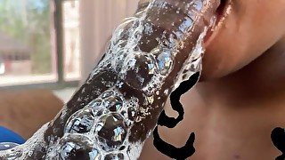 Super Sloppy Bubble Blowin Blowjob Ends With Oral Creampie