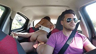 Having sex with pretty latina on the Uber