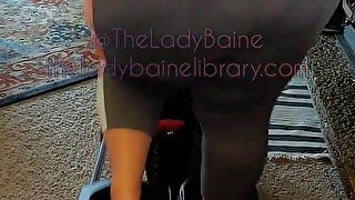 SSBBW elliptical workout in tight leggings