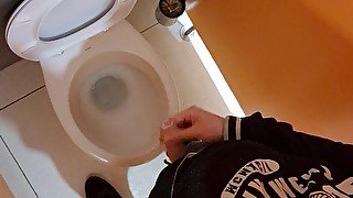 Pissing in a common toilet during work