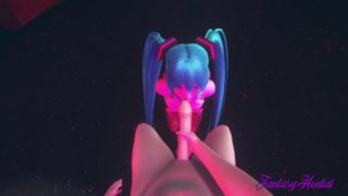 Vocaloid Hentai - POV Miku Blowjob in a Striptease Club