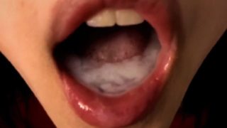 Huge fuckin load on asian girls mouth