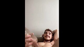 Hot daddy fucking fleshlight edging for morning cum