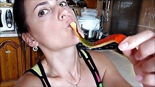 Giantess Vore 7 (gummy worm vore)