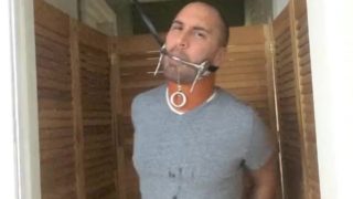 Cuffed, Tethered, and Bitgagged Stud