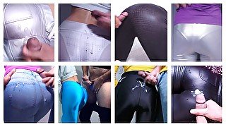 Pants Compilation leggings trousers yoga pants spandex jeggings jeans VPL clothed cum