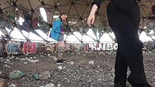 Blowjob in an Old Abandoned Building