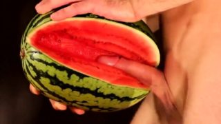 water melon cum - fucking a melon and cumming