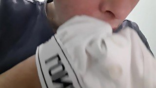 SNIFFING MY USED UNDERWEAR AND WIPING ON MY COCK 💧 