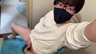 【超快感♡】オナニー直後のおしっこが気持ち良すぎて裏声で喘ぎまくる変態メガネ男子！！！　ゲイ ホモ ノンケ 潮吹き 射精