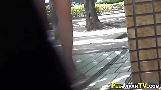 Kinky asian piss public