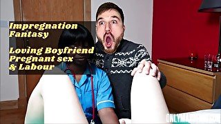 Impregnation fantasy - loving boyfriend sex and labour