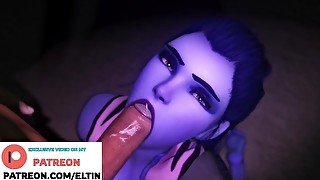 WIDOWMAKER DO SWEET BLOWJOB AND GETTING CUM IN MOUTH  HENTAI OVERWATCH ANIMATION 4K 60 FPS