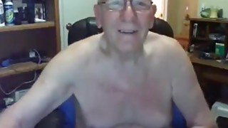 Grandpa cum on webcam 7