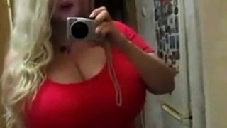 Two huge boobs bouncing