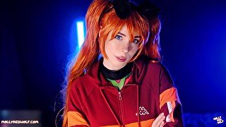 Sloppy Blowjob and Pussy Creampie. Evangelion Asuka Langley - MollyRedWolf