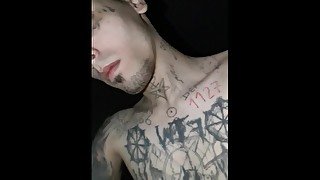 Satanist Boy Big Dick Tattooed