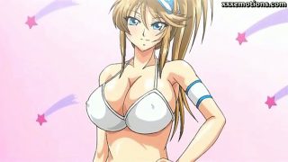 Anime with huge tits rubbing a cock