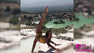 Cute Girl In Bikini Stretching During Vacation - Watch4Fetish