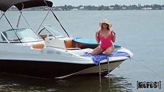 Kenzie Madison in bikini fucked on the boat of her handsome lover