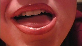 Mouth and lips fetish tease in close up