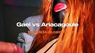 Scene finale - ejaculation complete cumshot facial plein de sperme qui coule sur la cagoule