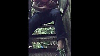 masturbation on the stairs