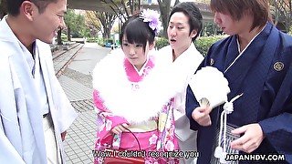 Japanese gangbang video featuring geisha Tsuna Kimura