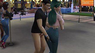 The Sims 4:8 people pole dancing hot sex