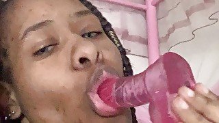 Watch me sucking on my dildo