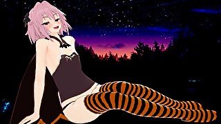 Trick or treat Hot Astolfo vampire halloween suck and fuck  POV