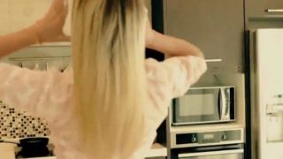 Hot russian model hot in the kitchen