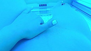 Tanning Salon Petite Girl Masturbating Close Up