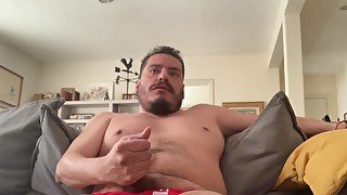 Gay bear solo masturbation