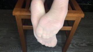 student girl after study show black socks and nylon foot fetish