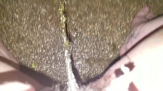 Hairy Pussy Pissing Outside