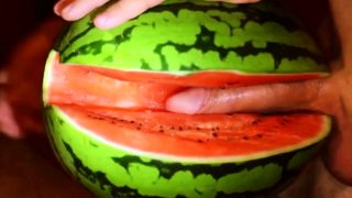 fruit fuck and self swallow - the best comes after cumming