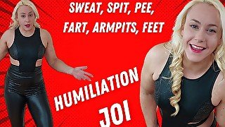 Sweat, pee, armpits, feet, farts, humiliation JOI (full video)