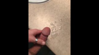 Cum on the bathroom counter 