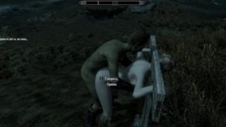 Porn with his personal maid at night in the parking lot | Skyrim sex mods