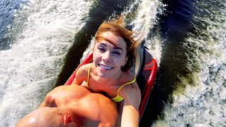 Public anal ride on the jet ski in the city centre 2. Mia Bandini