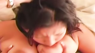 Asian slut gets her big titties bounced around as she gets fucked