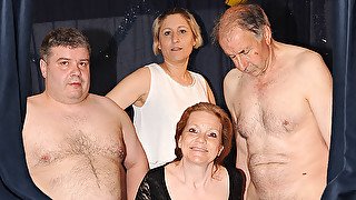 Horny German Mature Gangbang - MatureNL