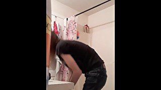 Femboy bathroom cam