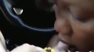 Fat white guy has some wild sex with a black girl in his car